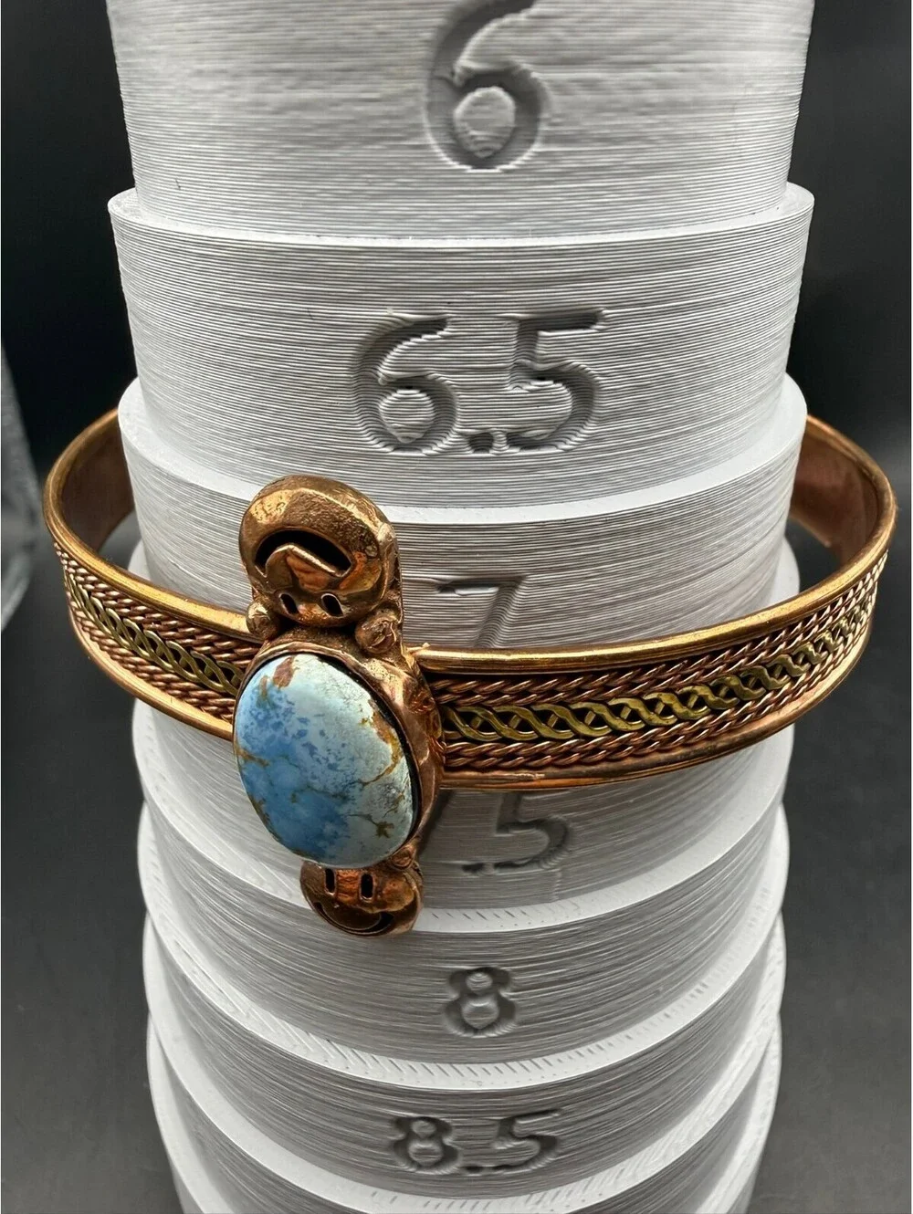 Handcrafted Copper & Golden Hills Turquoise Statement Cuff – Boho Bracelet